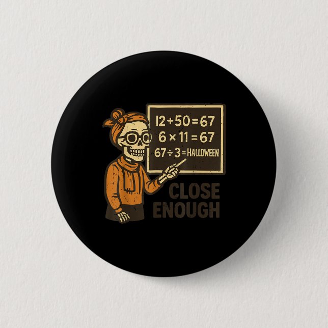 67 Matematiklärare Halloween-kostym Matematik Math Knapp (Framsida)