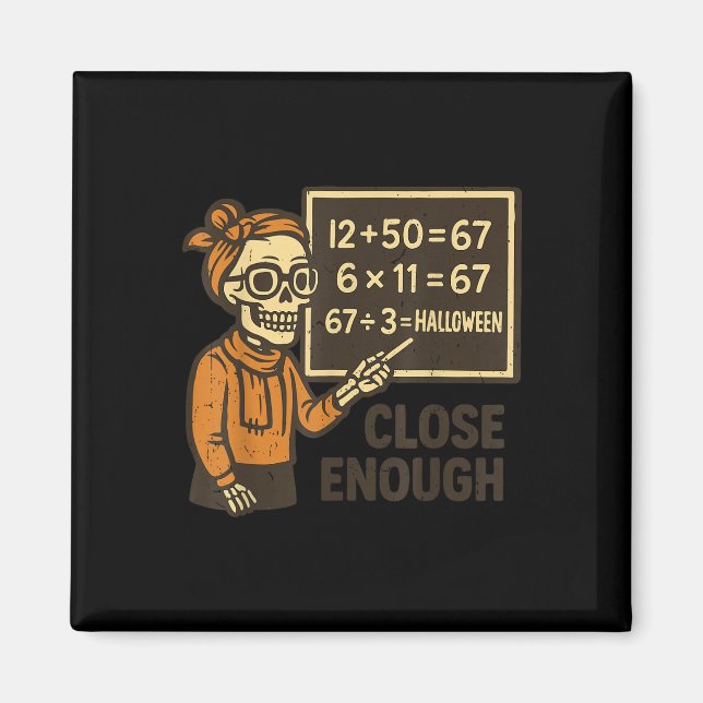 67 Matematiklärare Halloween-kostym Matematik Math Magnet (Framsidan)
