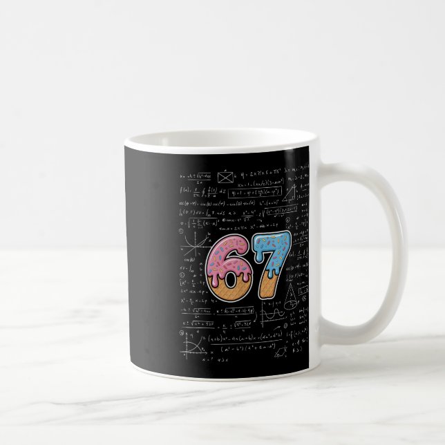 67 Matematiklärare Matematik 67:e Nummer Glass  Kaffemugg (Höger)