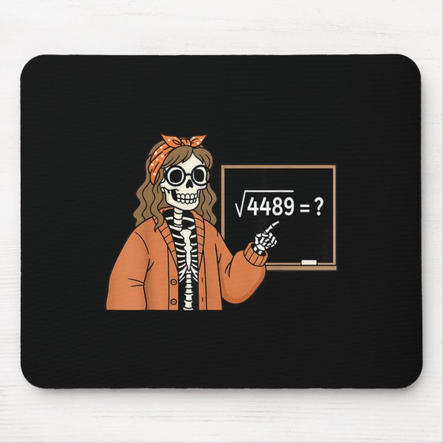 67 Matematiklärare Skelett Halloween Root 4489 Ruf Musmatta (Framsidan)