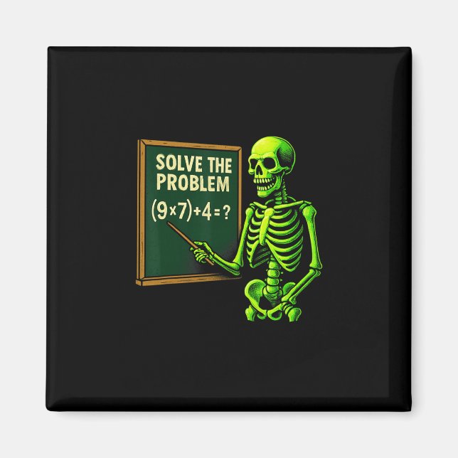 67 Math Halloween skelett meme för lärare och S Magnet (Framsidan)