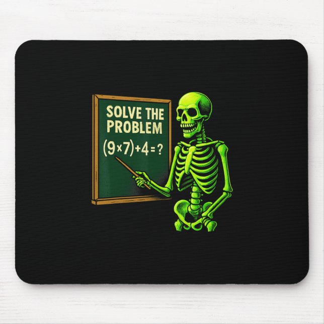67 Math Halloween skelett meme för lärare och S Musmatta (Framsidan)