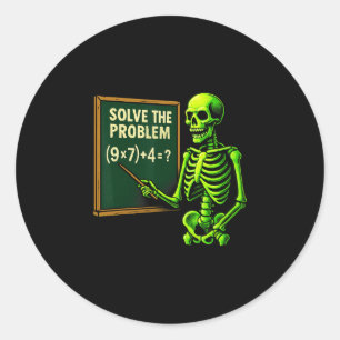 67 Math Halloween Skelett Meme För Lärare Och S Runt Klistermärke