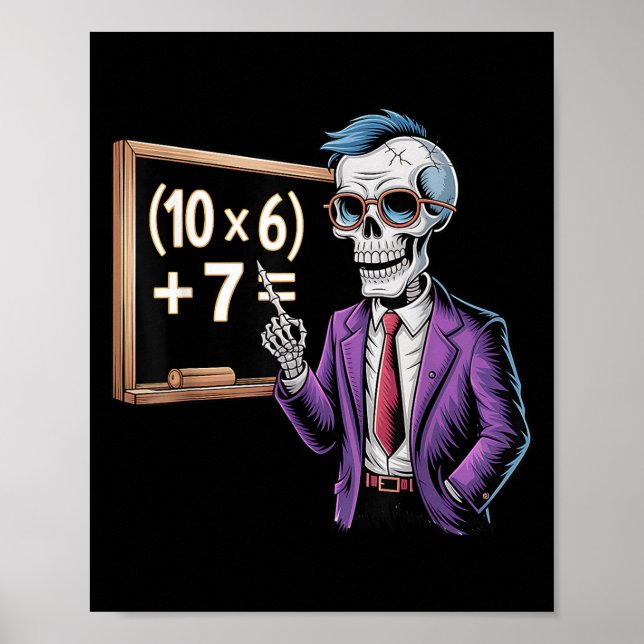 67 Math Lärare Meme Brainrot Sex Sju Halloween  Poster (Framsidan)