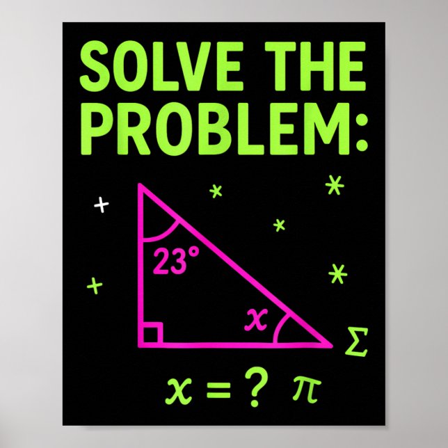 67 Math Meme Lös Problemet Roliga Lärare Studenter Poster (Framsidan)