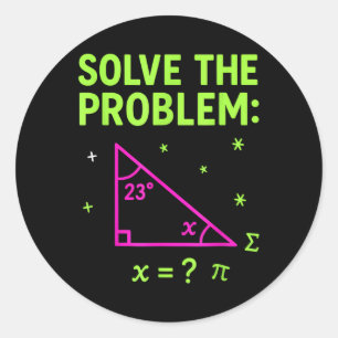 67 Math Meme Lös Problemet Roliga Lärare Studenter Runt Klistermärke