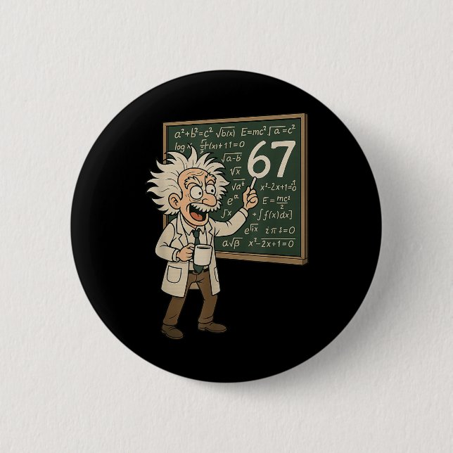 67 Math Meme Rolig Professor Genial Svarta Tavlan  Knapp (Framsida)