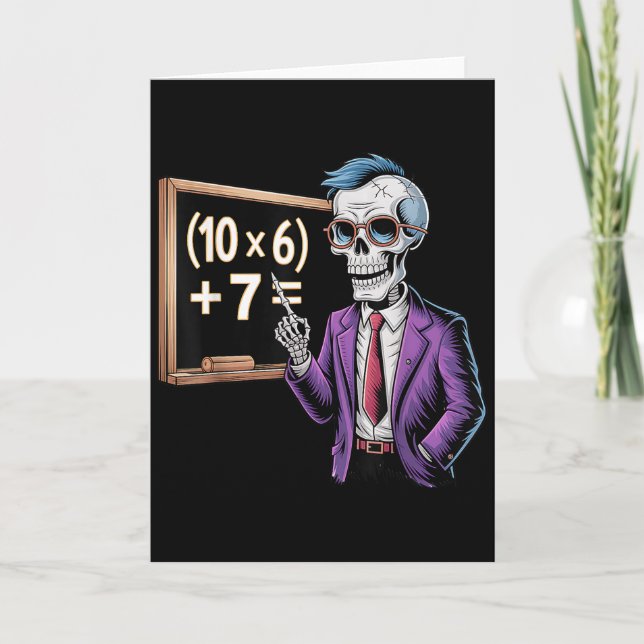 67 Math Teacher Meme Brainrot Six Seven Halloween  Kort (Framsida)