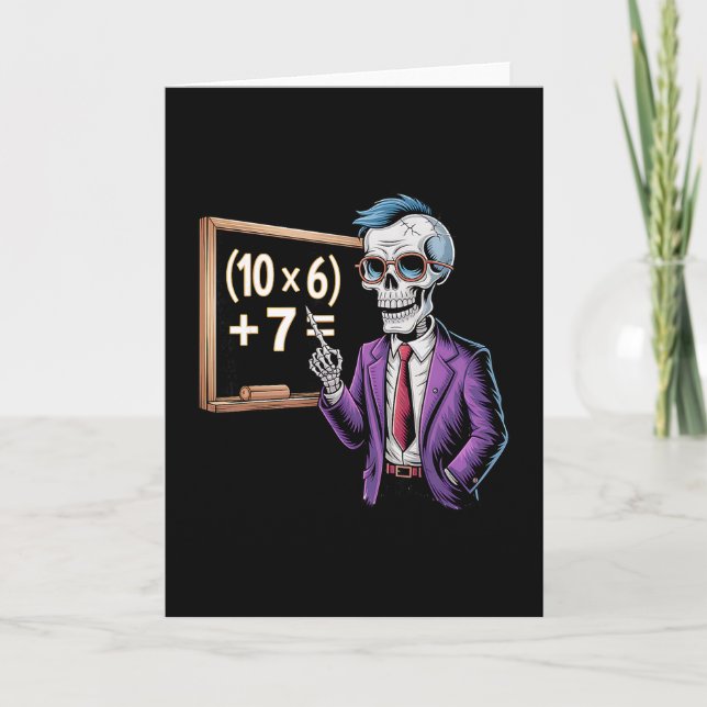 67 Math Teacher Meme Brainrot Six Seven Halloween  Kort (Framsida)