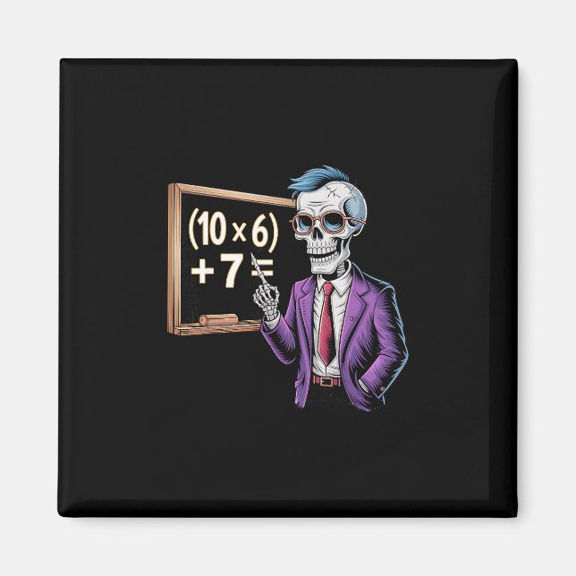 67 Math Teacher Meme Brainrot Six Seven Halloween  Magnet (Framsidan)