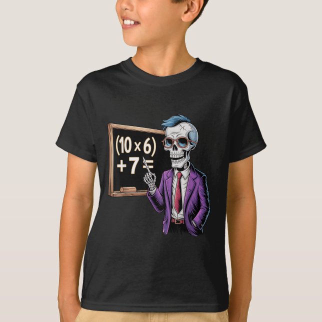 67 Math Teacher Meme Brainrot Six Seven Halloween  T Shirt (Framsida)