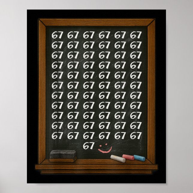 67 Math Teacher Overload Six Seven Brainrot Meme C Poster (Framsidan)