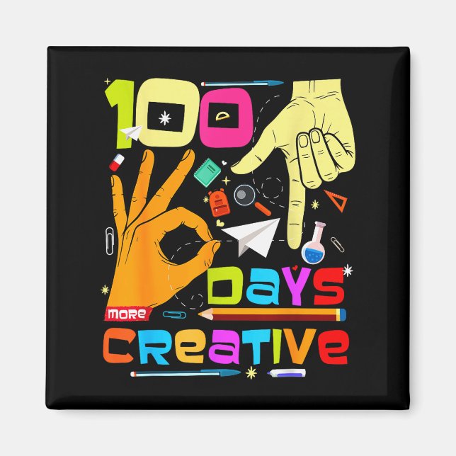 67 Meme 100 dagar i skolan Kreativa barn Lärare  Magnet (Framsidan)