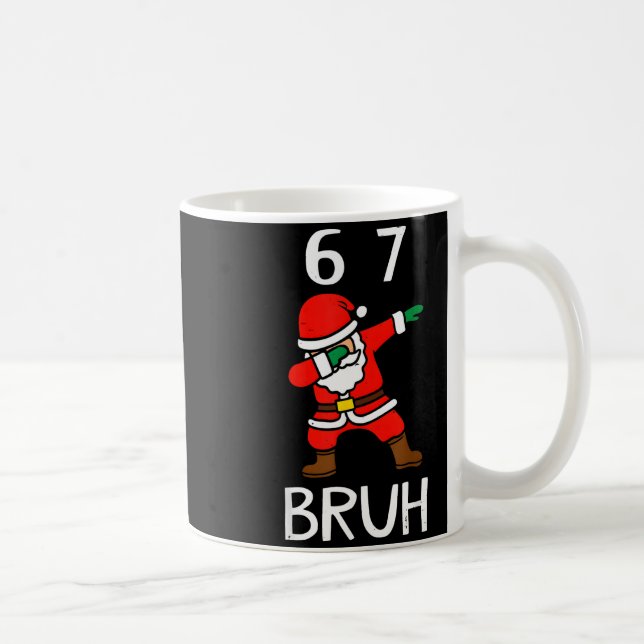 67 Meme 6 7 Funny Christmas Dabbing Santa Six Seve Kaffemugg (Höger)