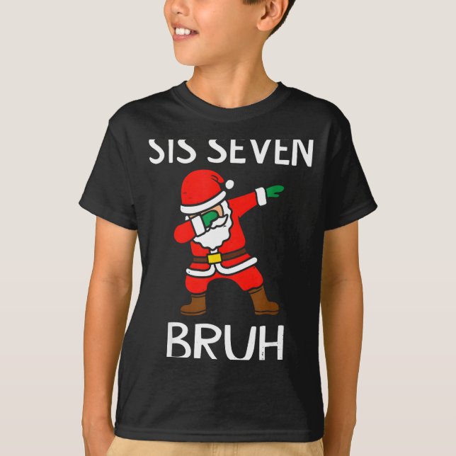 67 Meme 6 7 Funny Christmas Dabbing Santa Six Seve T Shirt (Framsida)