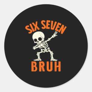 67 Meme 6 7 Halloween Dabbing Sex Sju Bruh Rolig Runt Klistermärke