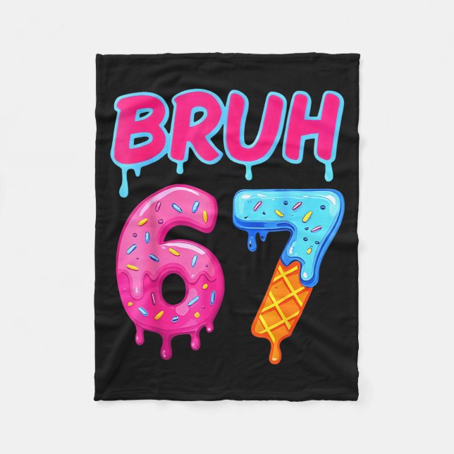 67 Meme 6 7 Numbers Ice Cream Six Seven Bruh Funny Fleecefilt (Framsidan)