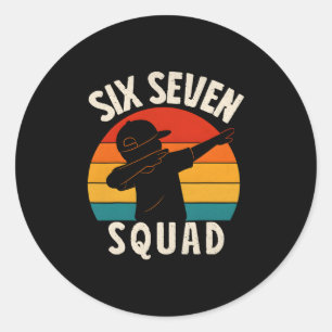67 Meme 6 7 Nummer Dabba Six Seven Squad Roligt Runt Klistermärke
