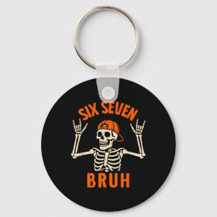 67 Meme 6 7 Rolig Halloween Skelett Rocka På Sex S Nyckelring
