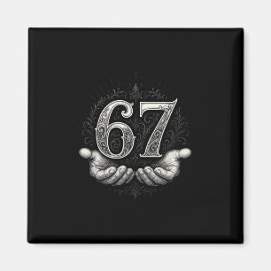 67 Meme 6 7 Sex Sju Händer Roligt Gen Alpha Slang Magnet