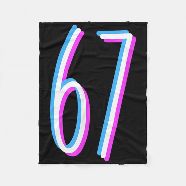 67 Meme 6 7 Sex Sju Nummer Kostym  Fleecefilt (Framsidan)