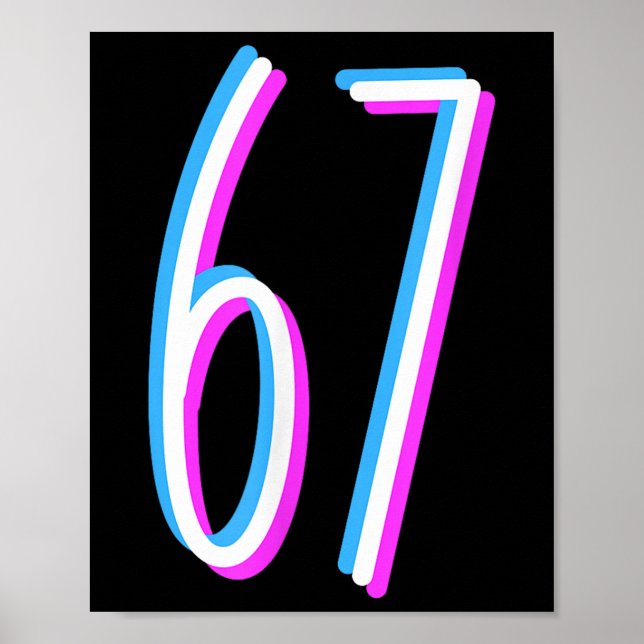 67 Meme 6 7 Sex Sju Nummer Kostym  Poster (Framsidan)