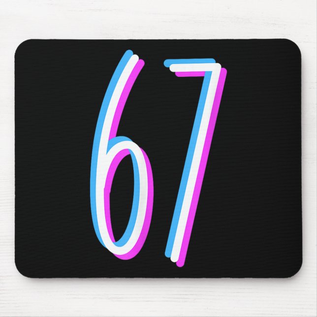 67 Meme 6 7 Six Seven Nummer Kostym  Musmatta (Framsidan)