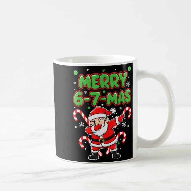 67 Meme Alpha Gen Slang Glad 6-7-mas Tomte Kristus Kaffemugg (Höger)