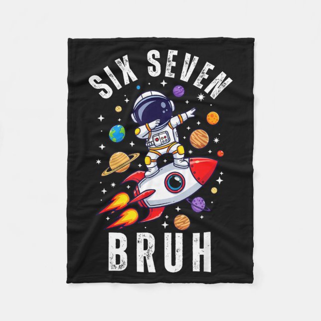 67 Meme Astronaut Dabbing In Space Funny Six Seven Fleecefilt (Framsidan)