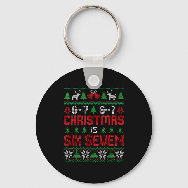 67 Meme Boy Funny Six Seven Ugly Christmas Sweater Nyckelring (Framsida)