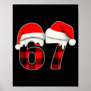 67 Meme Brainrot Roliga jul pläd Xmas Pyjamas Poster