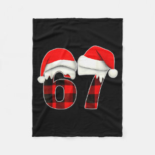 67 Meme Brainrot Roliga Julrutiga Randiga Xmas Pyj Fleecefilt