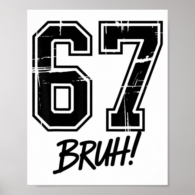 67 Meme Bruh Six Seven  Poster (Framsidan)