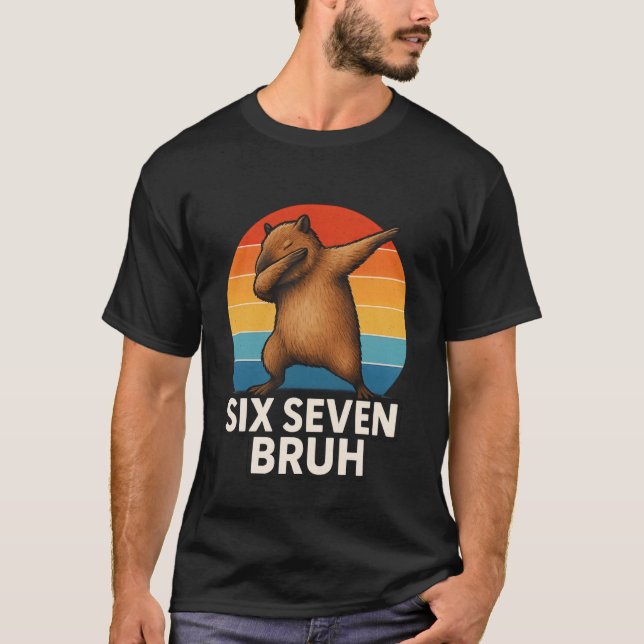 67 Meme Capybara Funny Six Seven Bruh Capybara for T Shirt (Framsida)