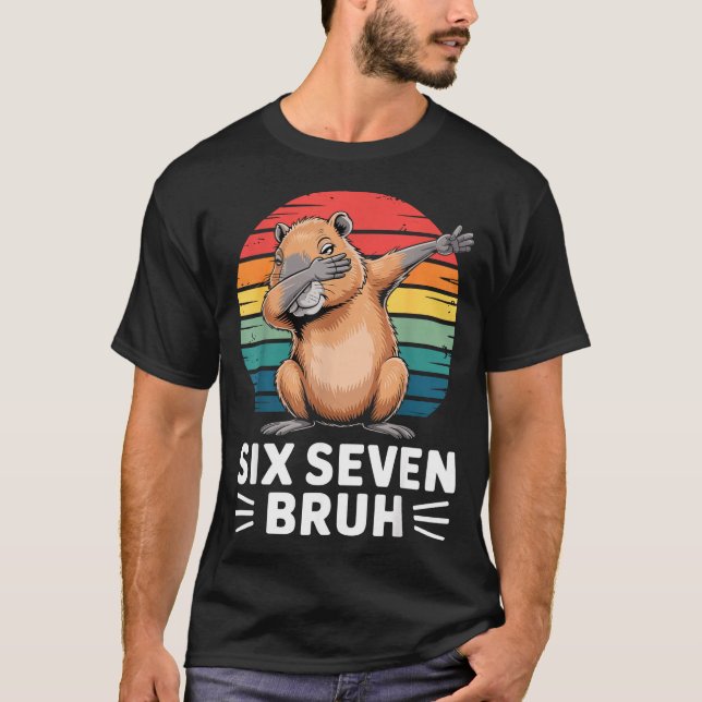 67 Meme Capybara Funny Six Seven Bruh Humor For Ki T Shirt (Framsida)