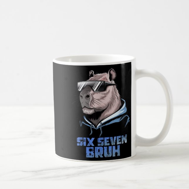 67 Meme Capybara Rolig Six Seven Bruh Capybara För Kaffemugg (Höger)