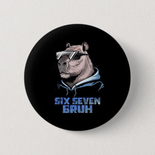 67 Meme Capybara Rolig Six Seven Bruh Capybara För Knapp