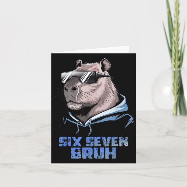 67 Meme Capybara Rolig Six Seven Bruh Capybara För Kort (Framsida)