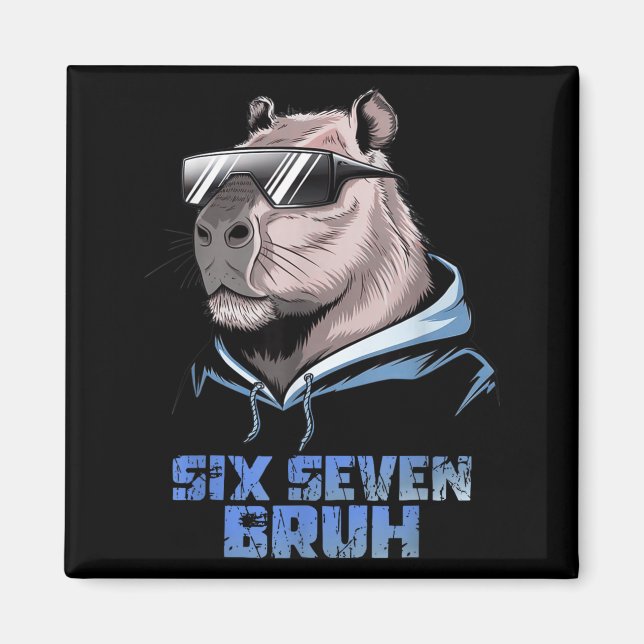 67 Meme Capybara Rolig Six Seven Bruh Capybara För Magnet (Framsidan)