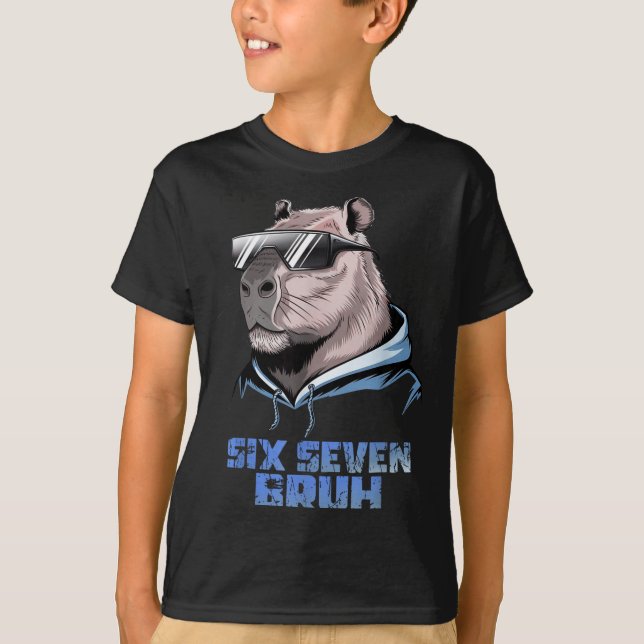 67 Meme Capybara Rolig Six Seven Bruh Capybara För T Shirt (Framsida)