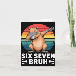67 Meme Capybara Rolig Six Seven Bruh Humor För Ki Kort
