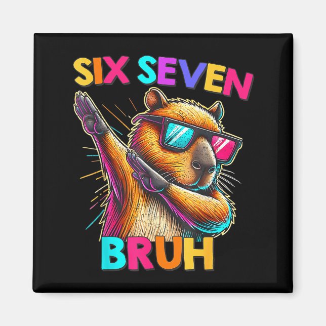 67 Meme Capybara Six Seven Bruh Capybara Kids Boys Magnet (Framsidan)