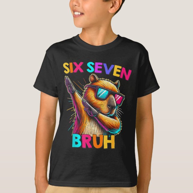 67 Meme Capybara Six Seven Bruh Capybara Kids Boys T Shirt (Framsida)
