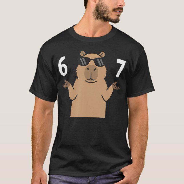 67 Meme Capybara Tröja 6 7 Handgest Kids Slang (Framsida)