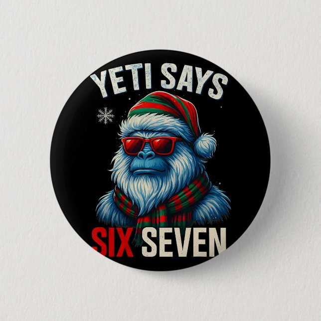 67 Meme Christmas Bigfoot Funny Yeti Says Six Seve Knapp (Framsida)