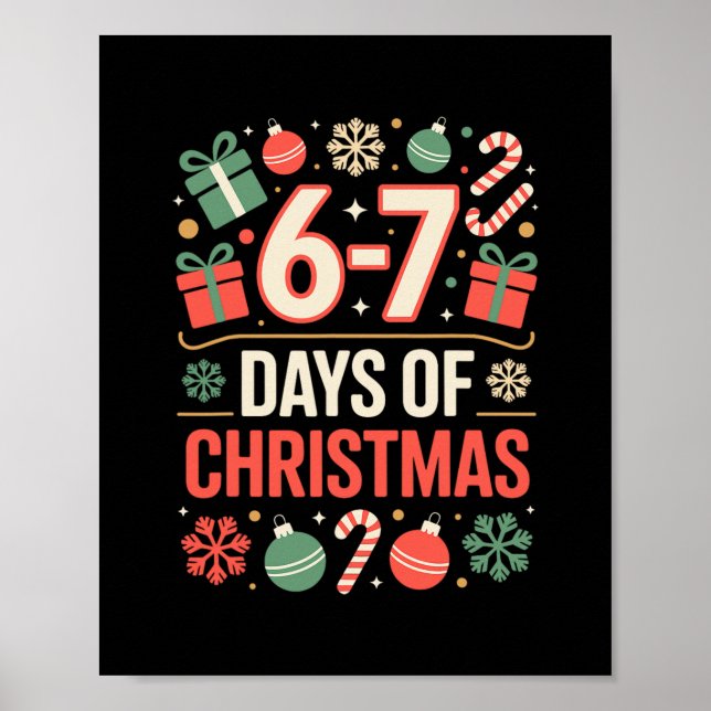 67 Meme Christmas Holiday Funny Six Seven Gen Alph Poster (Framsidan)