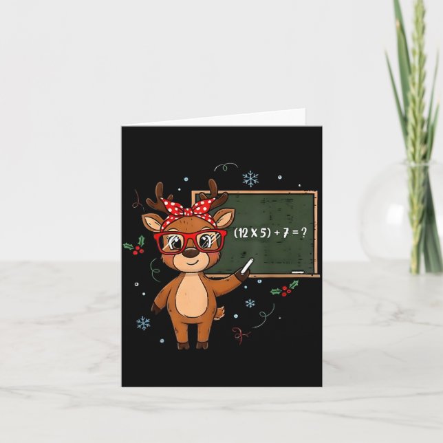 67 Meme Christmas Reindeer Funny 6 7 Teacher Men W Kort (Framsida)