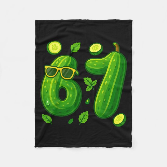 67 Meme Ckle Funny Six Seven Cuber 6 7 Gen Alpha S Fleecefilt (Framsidan)