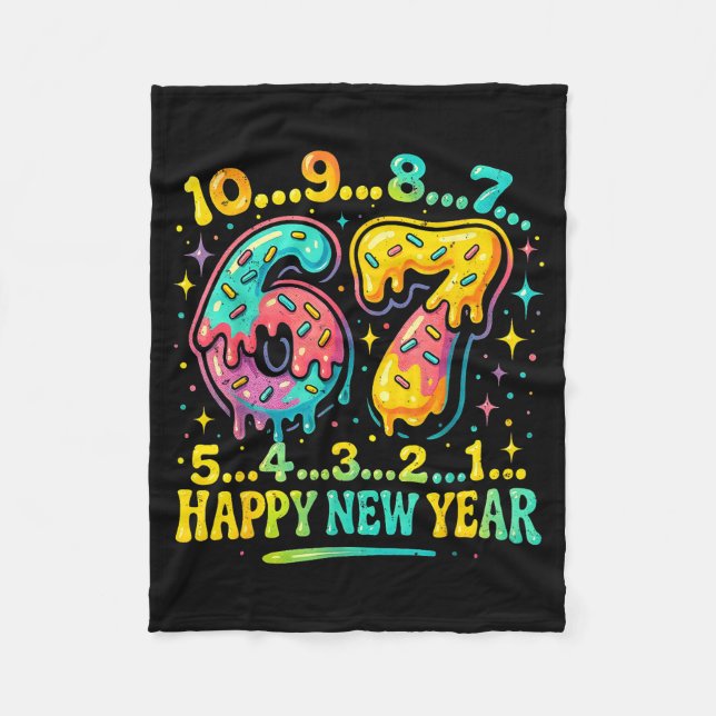67 Meme Countdown Happy New Year Funny Drip Number Fleecefilt (Framsidan)