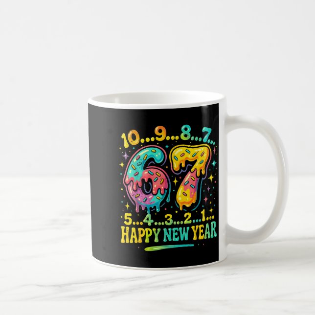 67 Meme Countdown Happy New Year Funny Drip Number Kaffemugg (Höger)